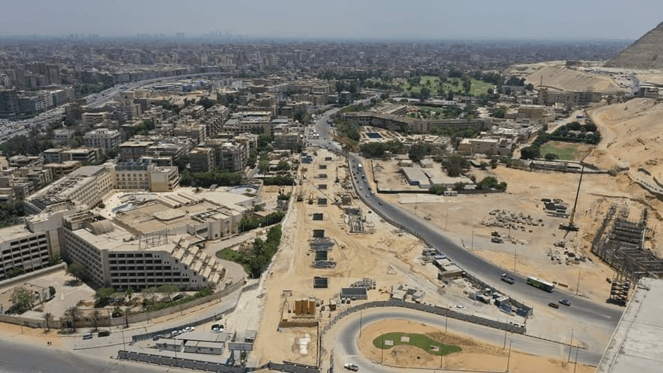 صورة جوية من أعمال الخط الرابع من المترو